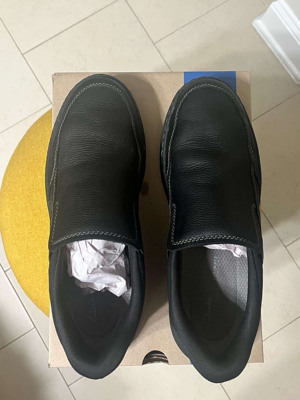 Clarks Craftwell Step Black Leather Slip-On Shoes Men’s 10.5M - Picture 5 of 7